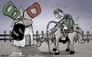 Powerless Israel facing BDS - Cartoon [Sabaaneh/MiddleEastMonitor]